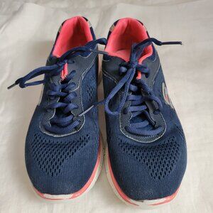 Skechers Sneakers Skech-Knit Shoes Memory Foam Size 6 Navy Blue Hot Pink Women's